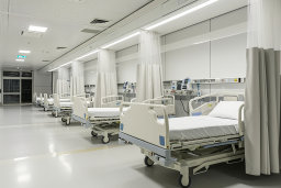 Modern Hospital Room with Empty Beds