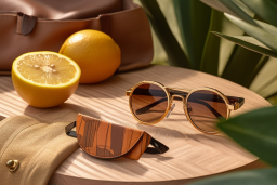 lunettes de soleil et citrons sur une table