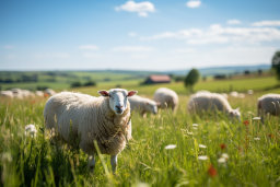 Un groupe de moutons dans un champ
