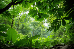 Lush Greenery in Tropical Rainforest