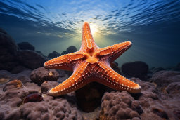 Une étoile de mer dans l'eau