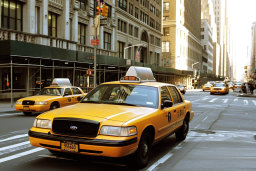 Yellow New York City Taxi Cabs