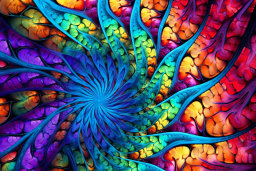 a colorful swirly pattern on a surface
