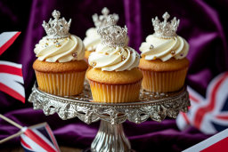 Royal-Themed Cupcakes on Stand