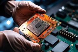 a person holding a circuit board