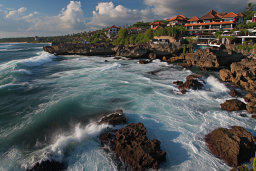 Cliffside Resort Overlooking Turbulent Ocean