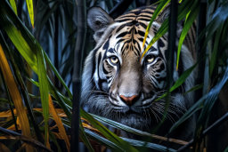 un tigre dans une exposition de zoo
