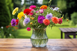 Colorful Bouquet in a Glass Vase