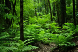 Verdant Forest Filled with Ferns