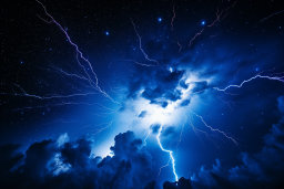 Electric Majesty: Thunderstorm Under Starry Sky