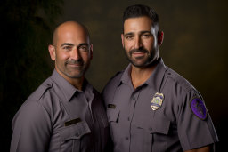 two men in uniform smiling