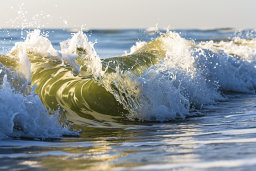 a wave crashing on the beach