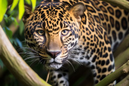 un léopard regardant la caméra