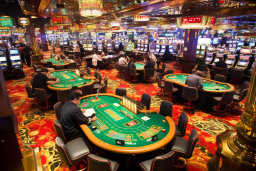 un groupe de personnes assises à une table de casino