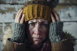 Person Holding a Knitted Hat