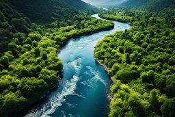 Une rivière traversant une forêt