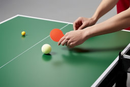 a person holding a ping pong paddle