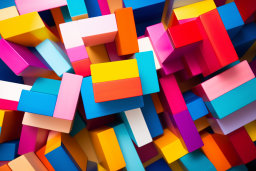 un tas de blocs colorés