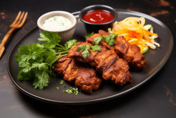 Indian-style Grilled Chicken with Dips and Salad