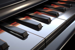 Glowing Piano Keys Close-up