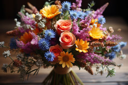 un bouquet de fleurs sur une table