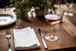 Ein Glas Wein auf einem Tisch
