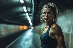 Athletic Woman in a Tunnel