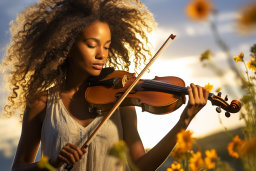 Une femme jouant un violon