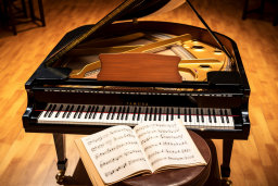 Grand Piano with Music Sheet