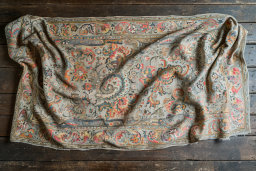 Vintage Patterned Fabric on Wood