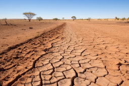 Cracked Earth in Desert Landscape