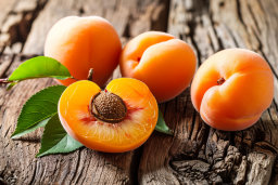 Fresh Apricots on Wooden Surface