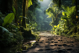 Un chemin dans une forêt