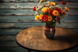Un vase avec des fleurs sur une table