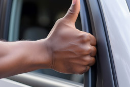 Person Giving Thumbs Up from Car