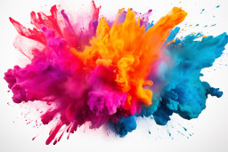 un'esplosione colorata di vernice