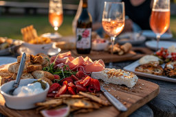 Gourmet Charcuterie and Wine Spread