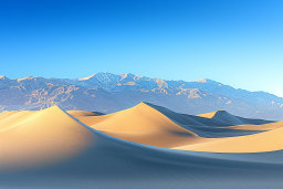 Desert Dunes and Snowy Mountains
