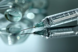 Medical Syringes and Vials Close-Up