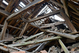 Collapsed Roof and Debris
