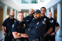 a group of police officers standing together