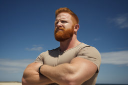 Muscular Man Standing with Arms Crossed