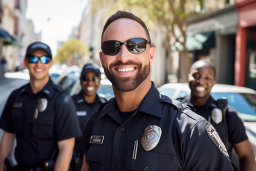 a group of police officers smiling