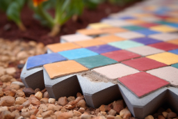 um close de um azulejo colorido