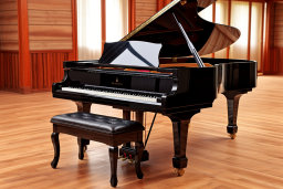 Elegant Grand Piano in a Wooden Interior