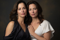 Deux femmes posant pour une image