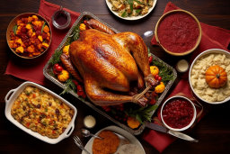 Traditional Thanksgiving Dinner Spread
