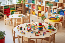 a table with toys on it