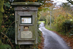 Rustic Wooden Postbox by Country Road
