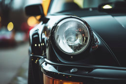 Close-up of Classic Car Headlight